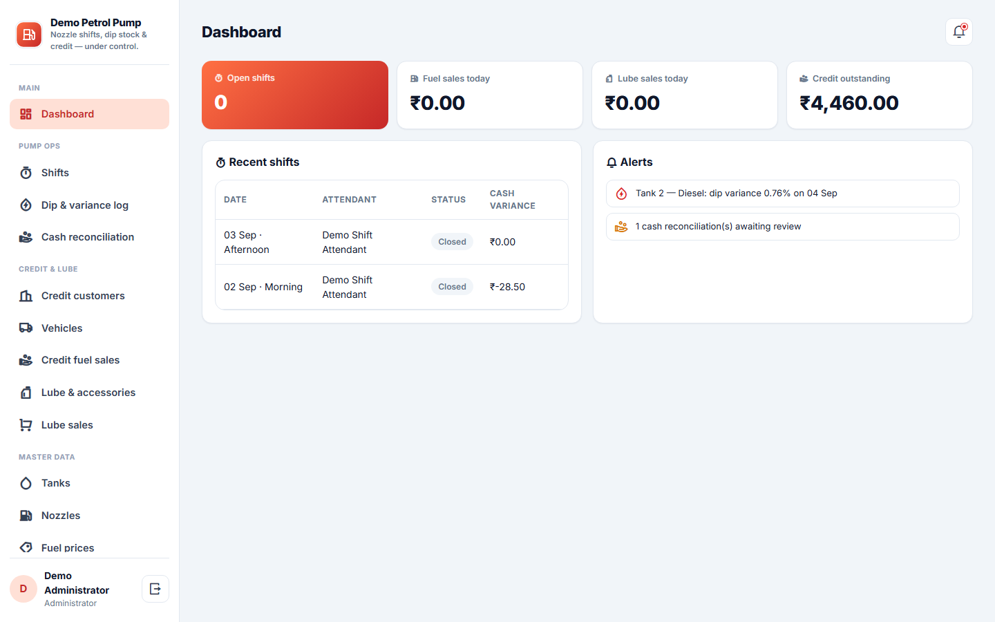 Petrol Pump Management Software screenshot