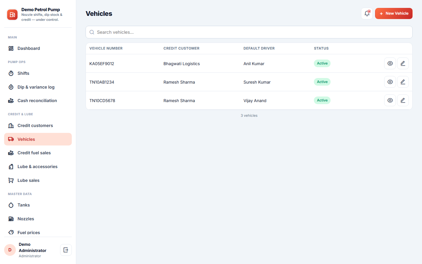 Petrol Pump Management Software screenshot