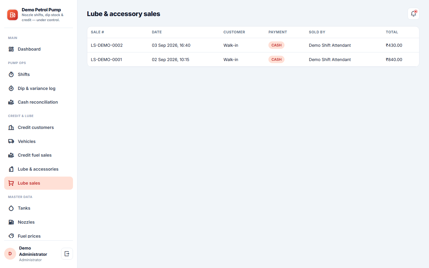 Petrol Pump Management Software screenshot