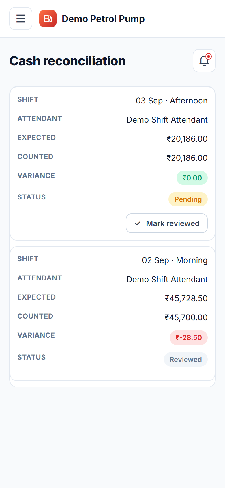 Petrol Pump Management Software screenshot