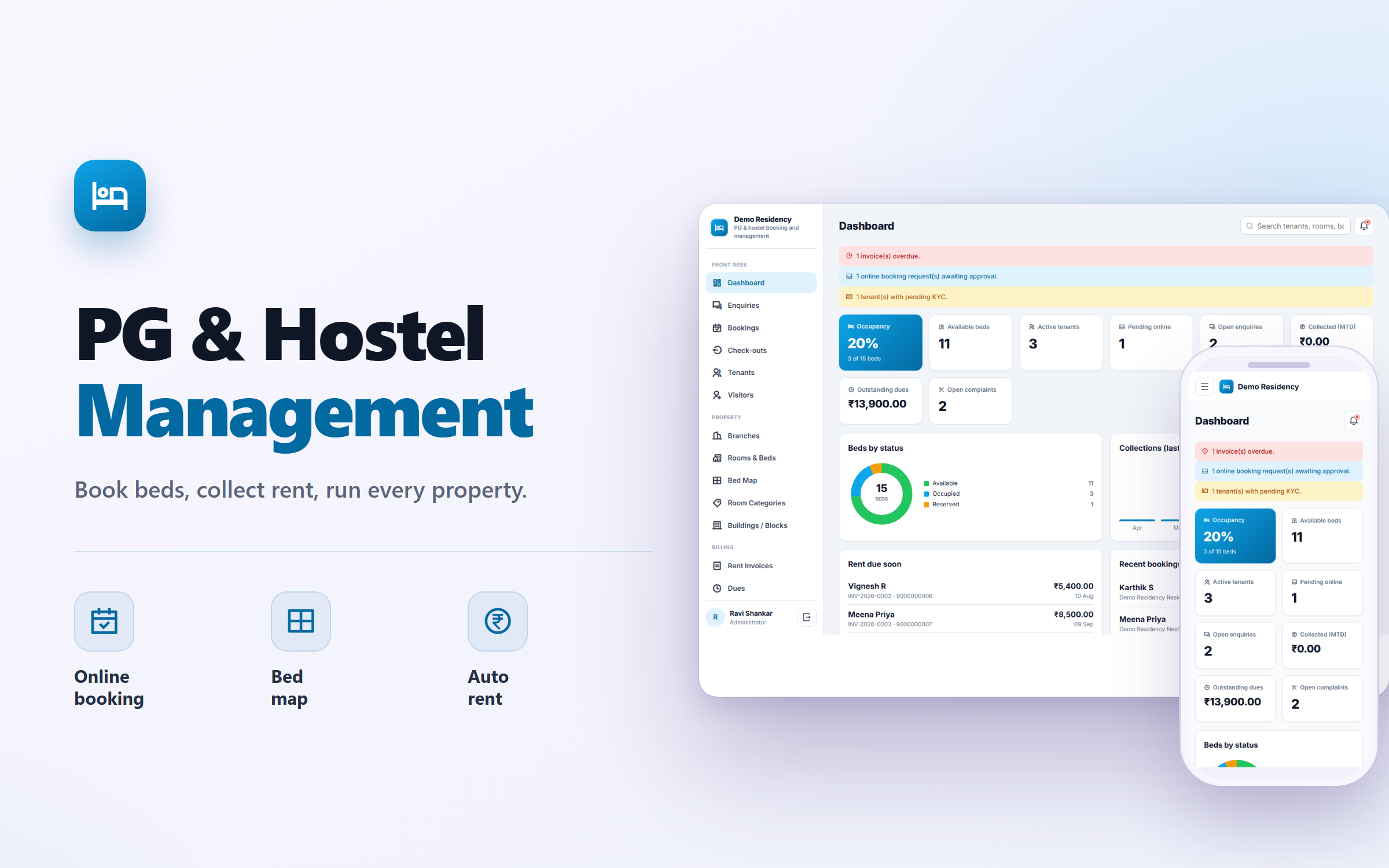PG and Hostel Booking and Management Software