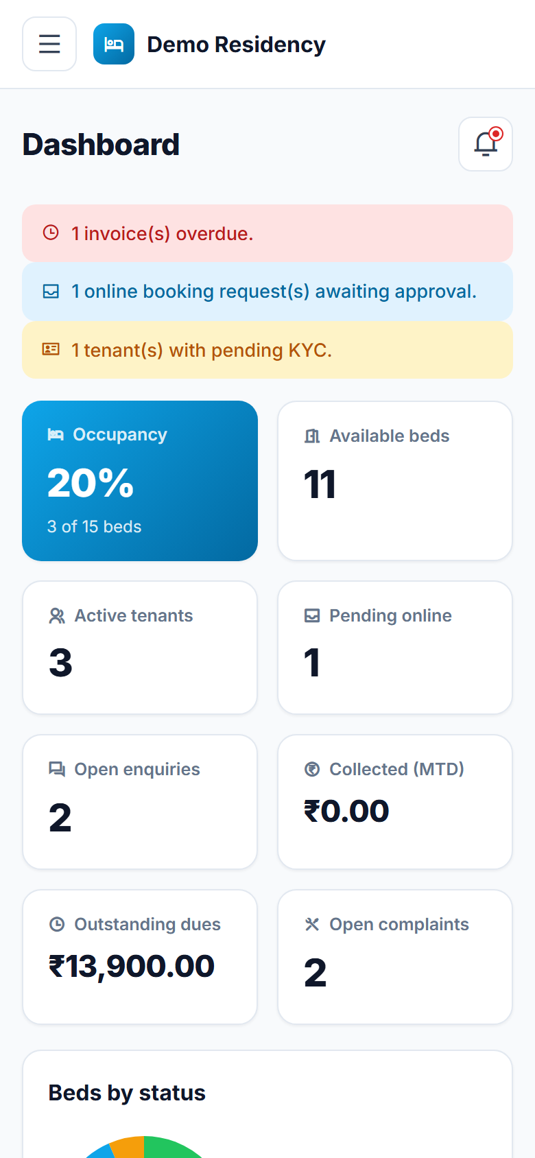 PG and Hostel Booking and Management Software screenshot