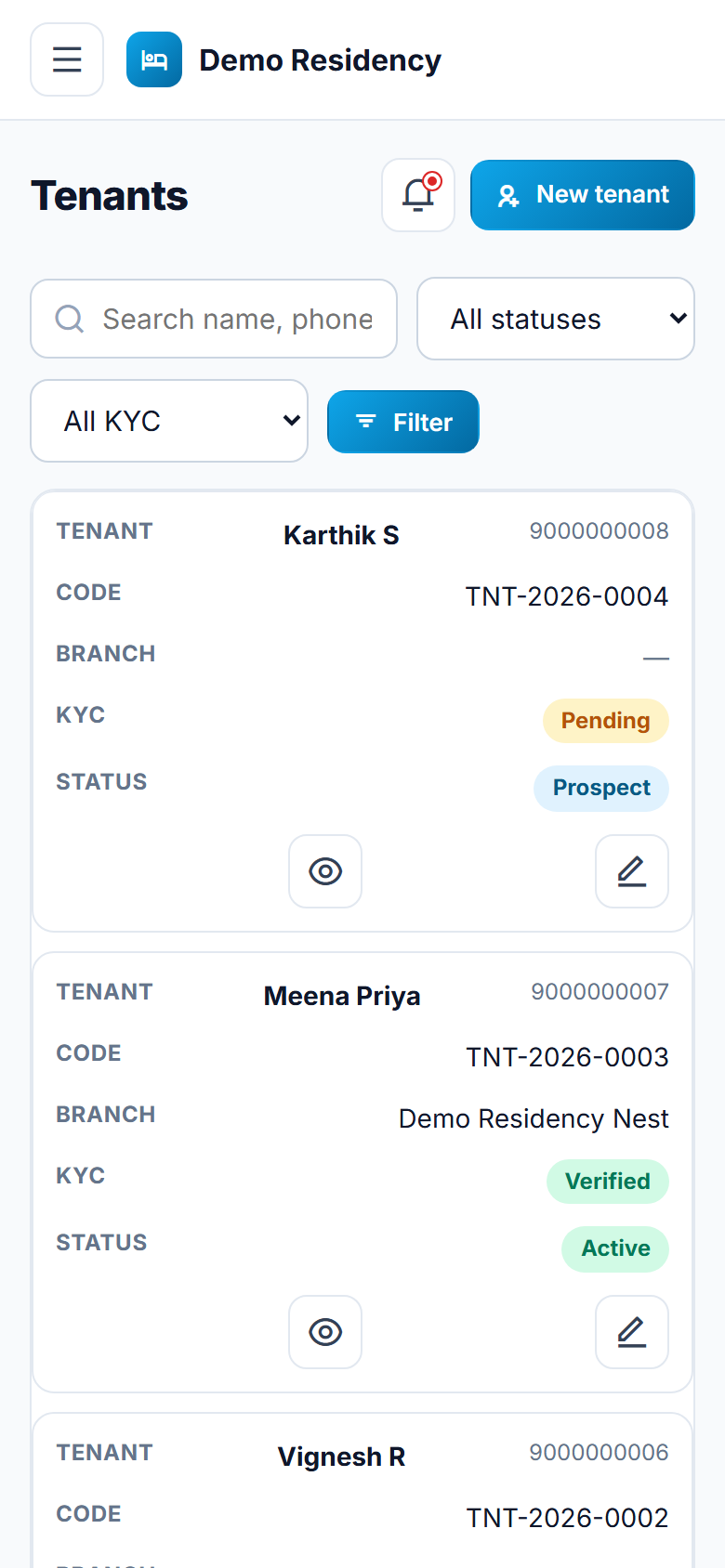 PG and Hostel Booking and Management Software screenshot