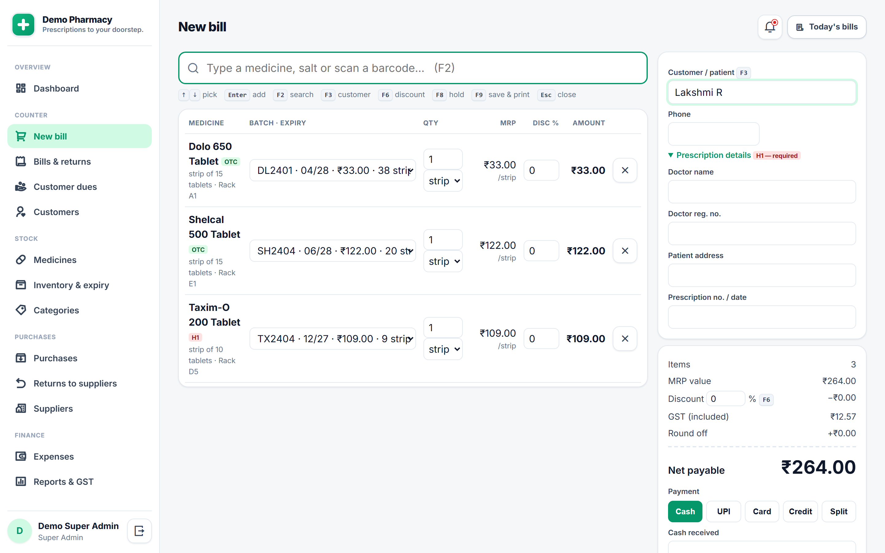Pharmacy and Medical Store Billing Software screenshot