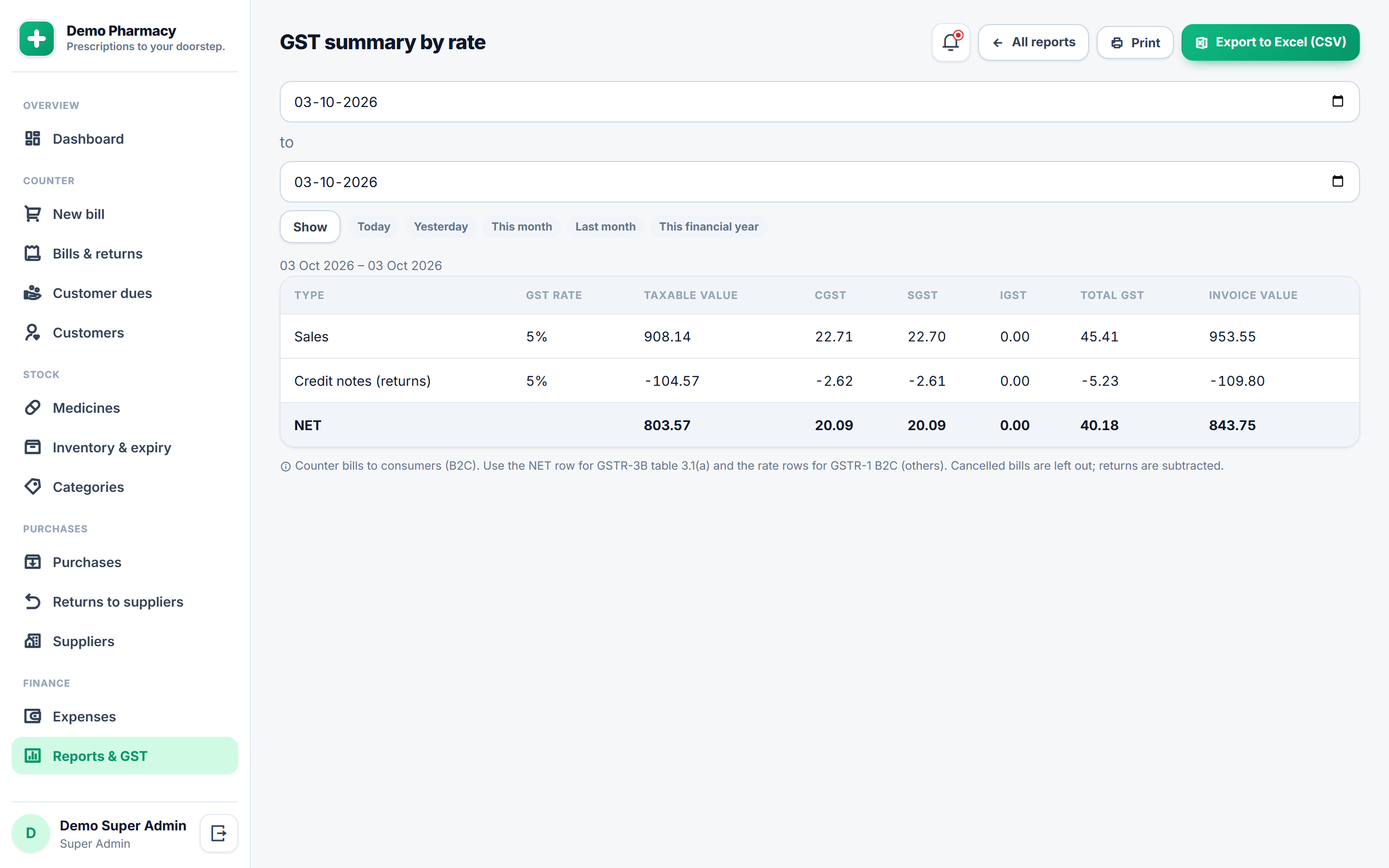 Pharmacy and Medical Store Billing Software screenshot