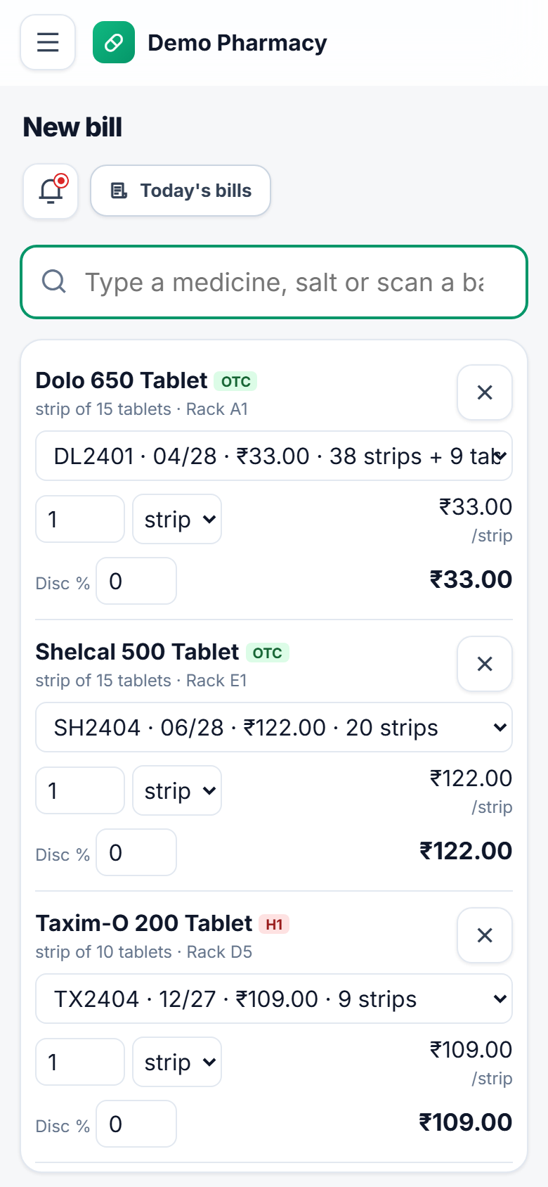 Pharmacy and Medical Store Billing Software screenshot
