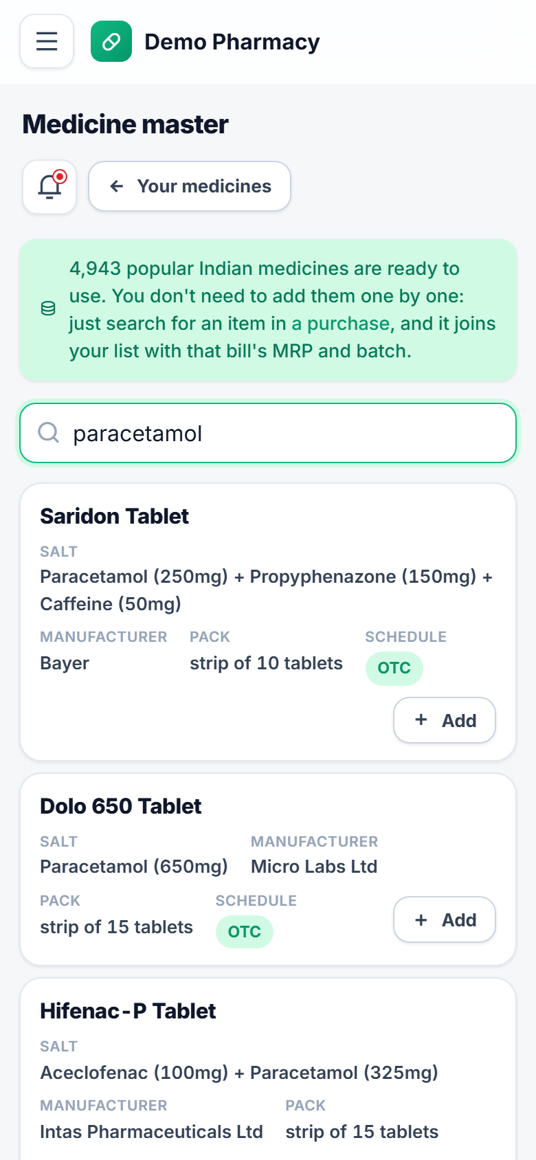 Pharmacy and Medical Store Billing Software screenshot