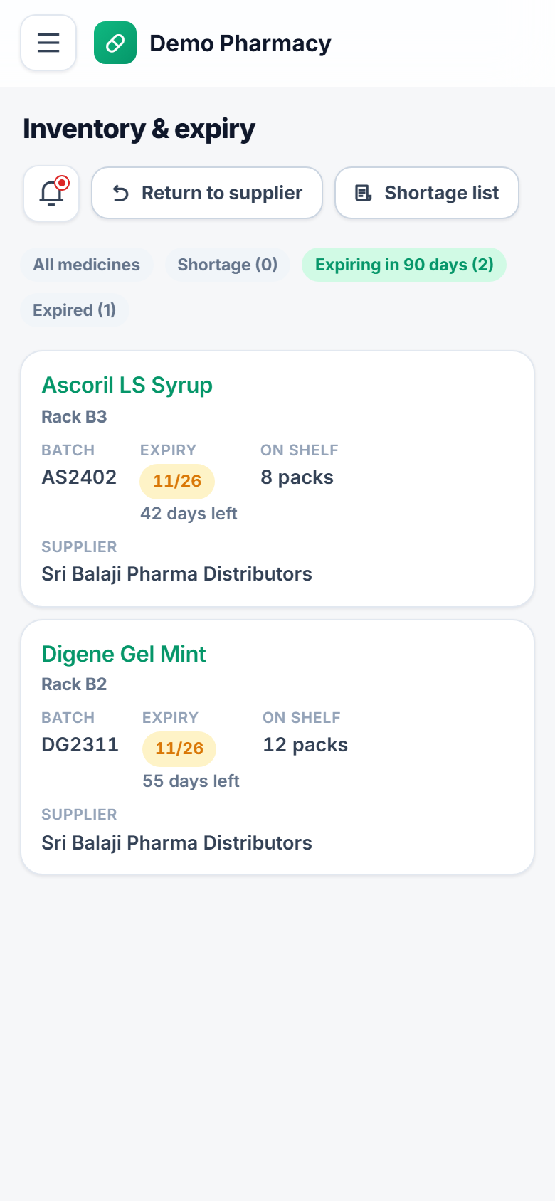 Pharmacy and Medical Store Billing Software screenshot