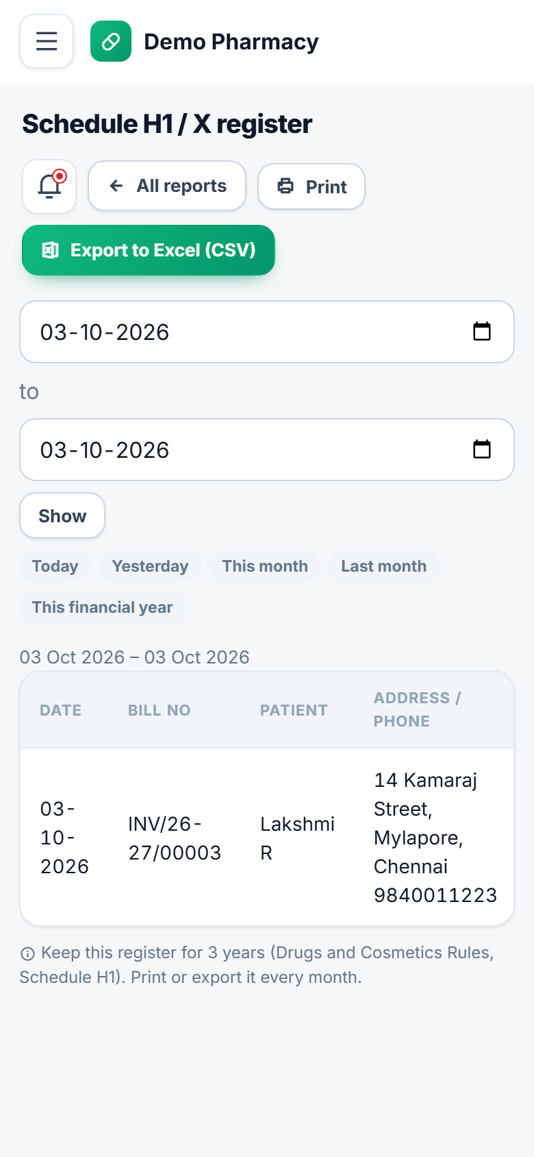 Pharmacy and Medical Store Billing Software screenshot