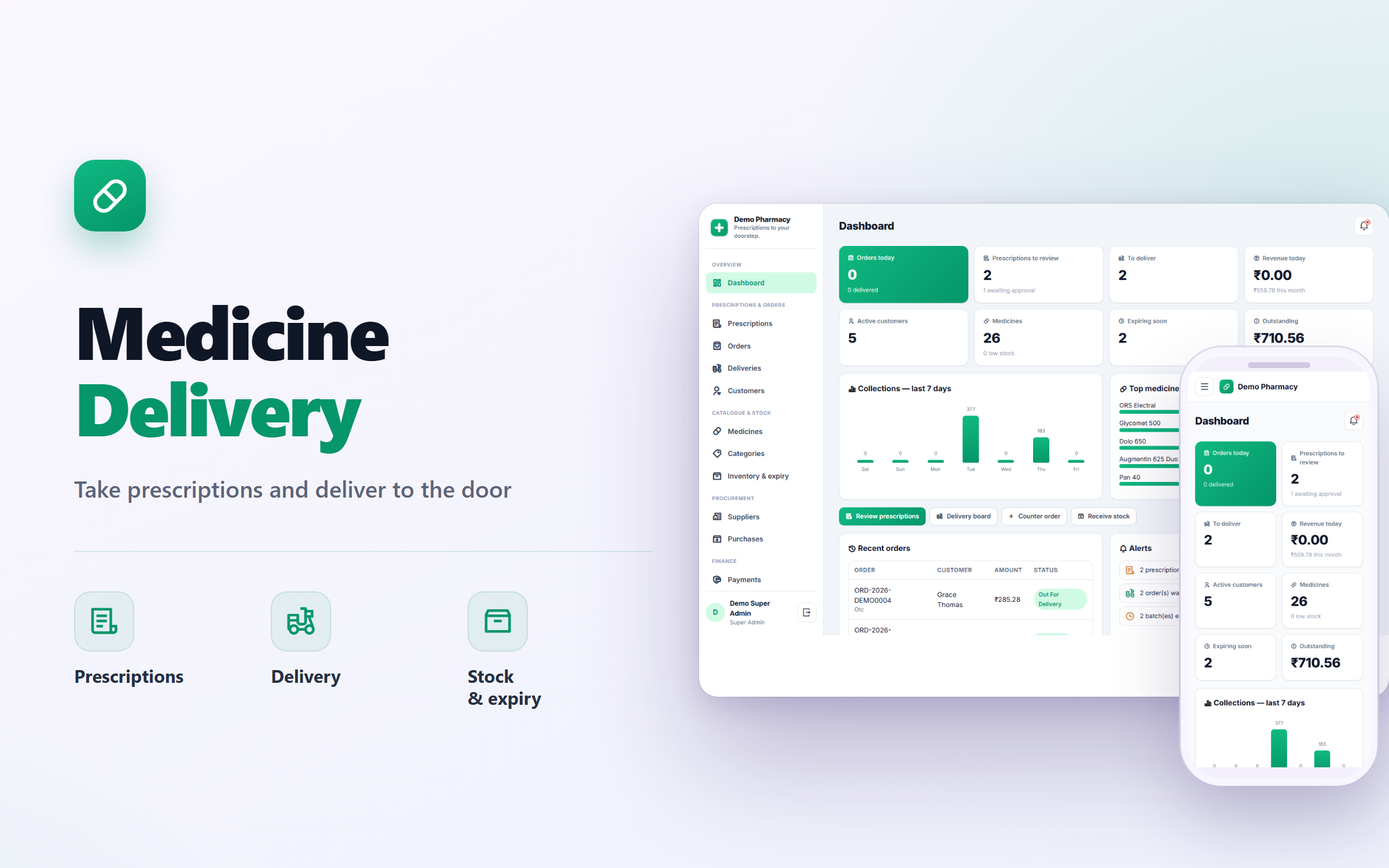 Pharmacy Prescription-upload and Medicine-delivery Software