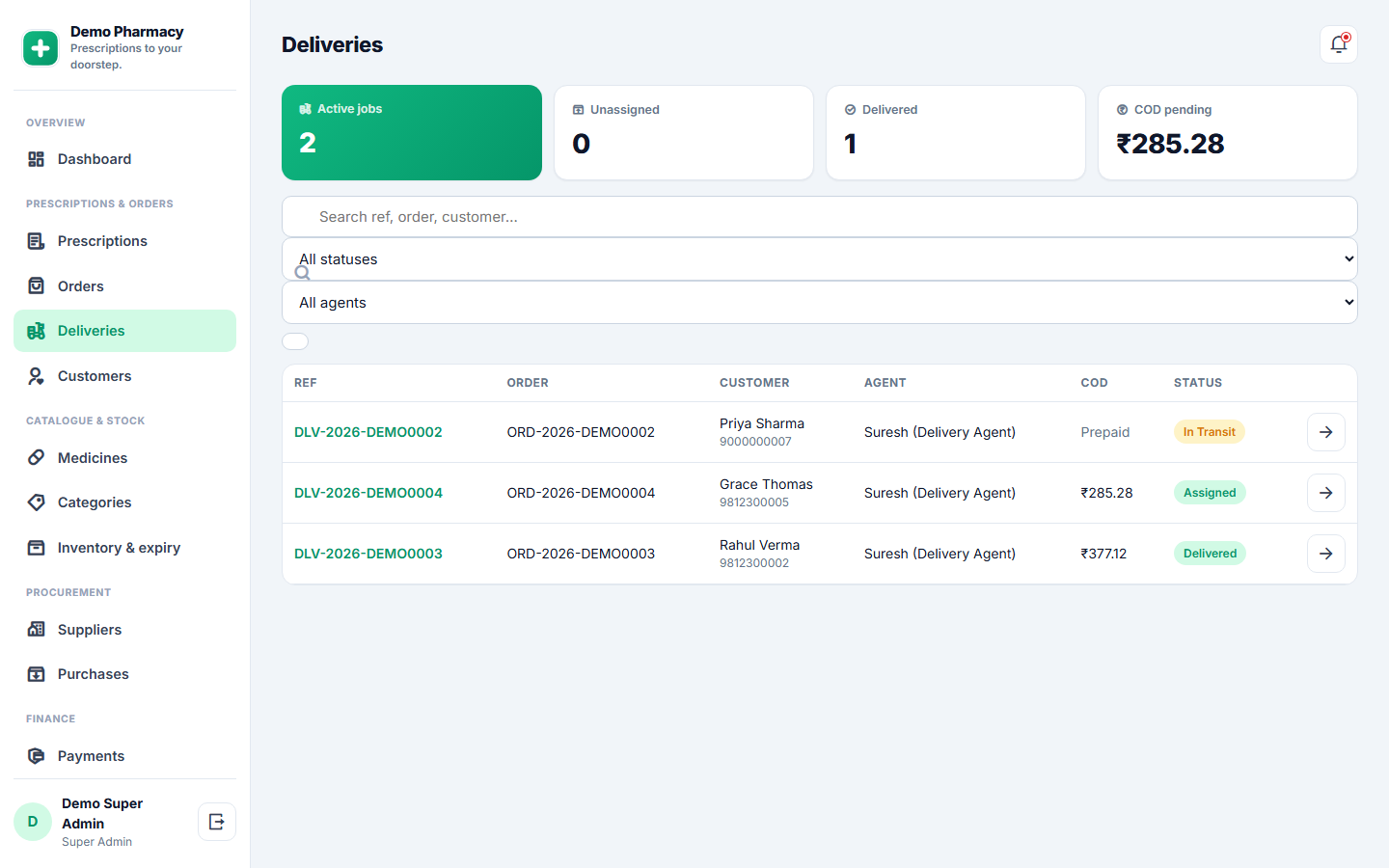 Pharmacy Prescription-upload and Medicine-delivery Software screenshot