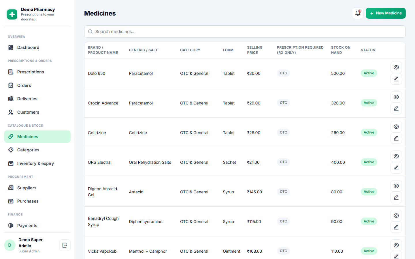 Pharmacy Prescription-upload and Medicine-delivery Software screenshot