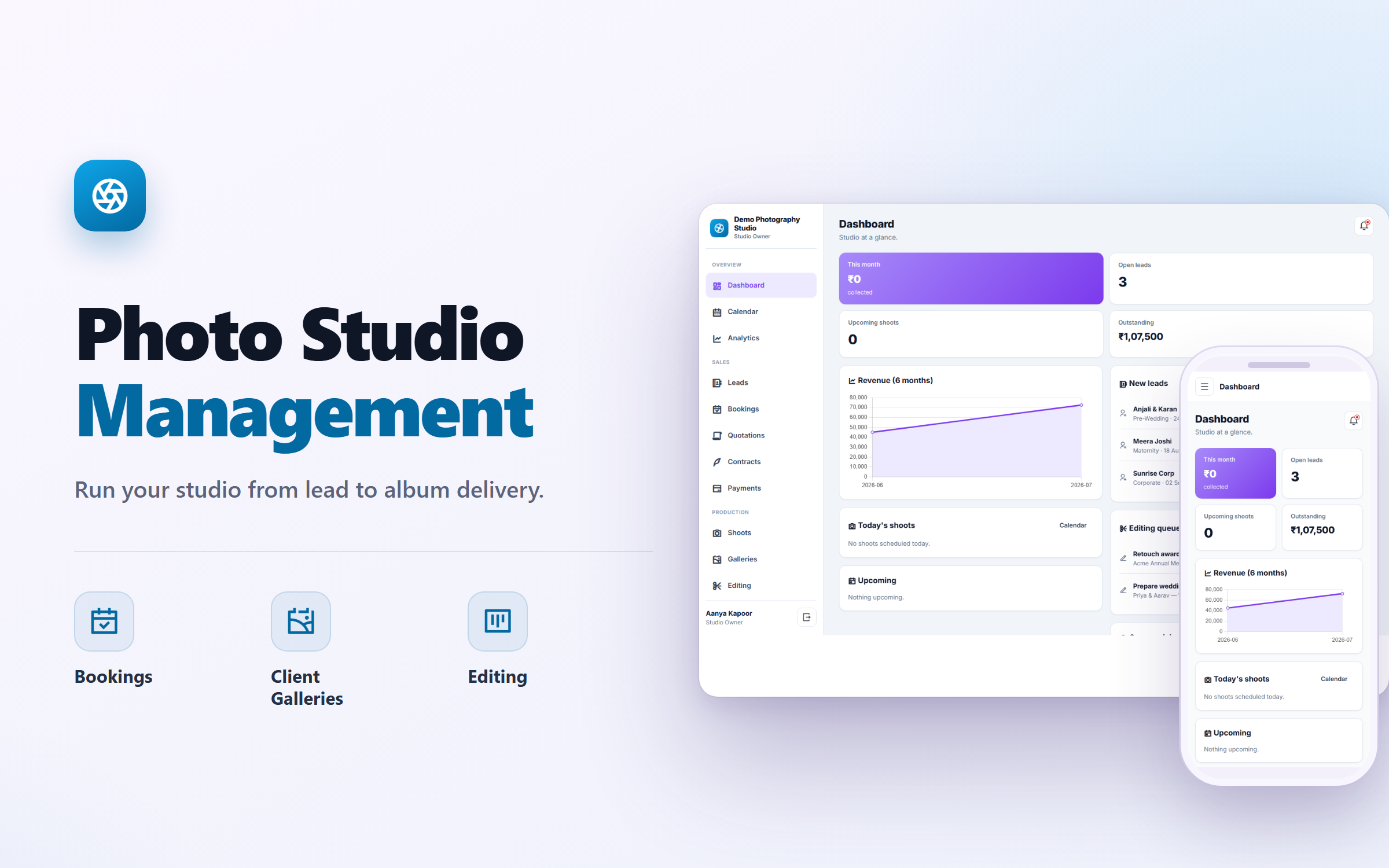 Photography Studio Management & Booking Software