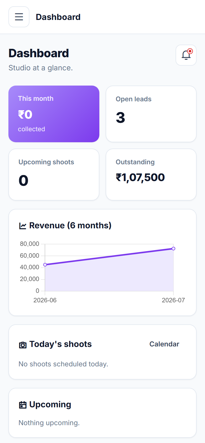 Photography Studio Management & Booking Software screenshot