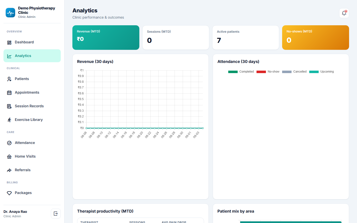 Physiotherapy Clinic Management Software screenshot