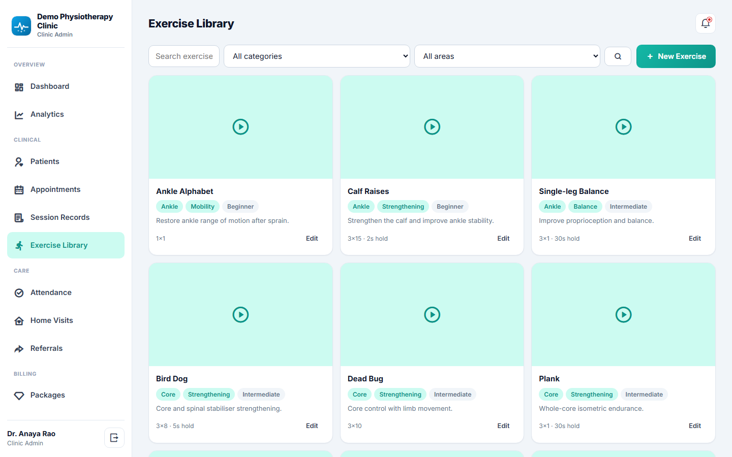 Physiotherapy Clinic Management Software screenshot
