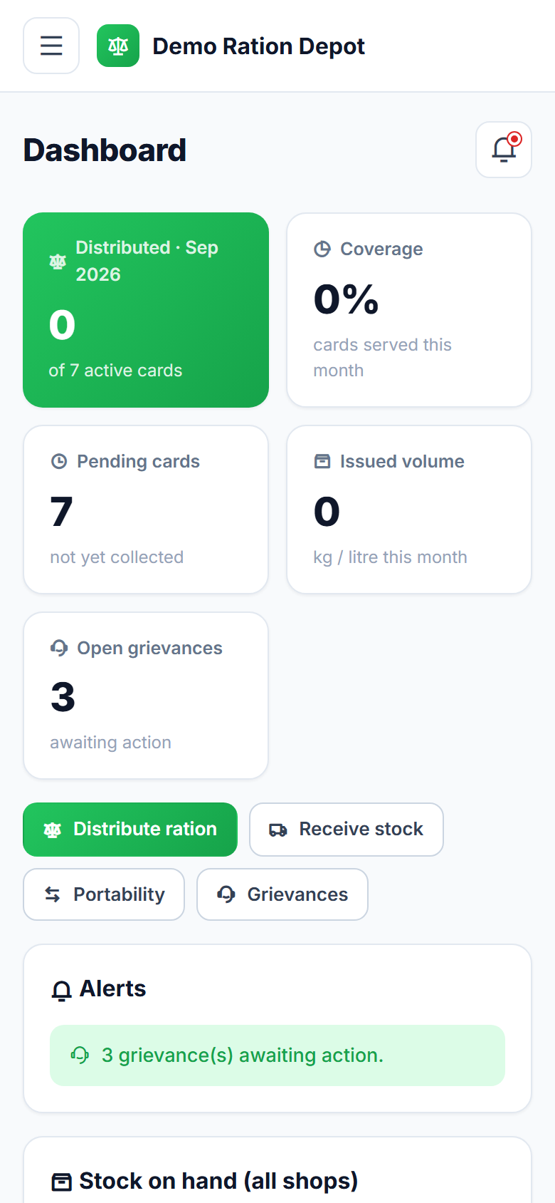 Ration & Subsidy Distribution Software screenshot