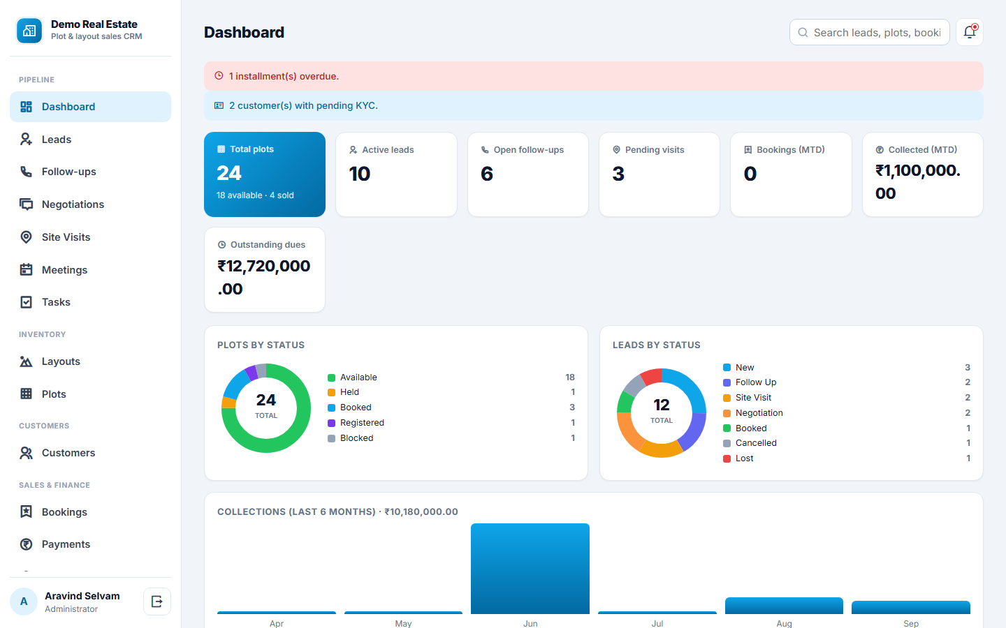 Real Estate Plot & Layout Sales CRM Software screenshot