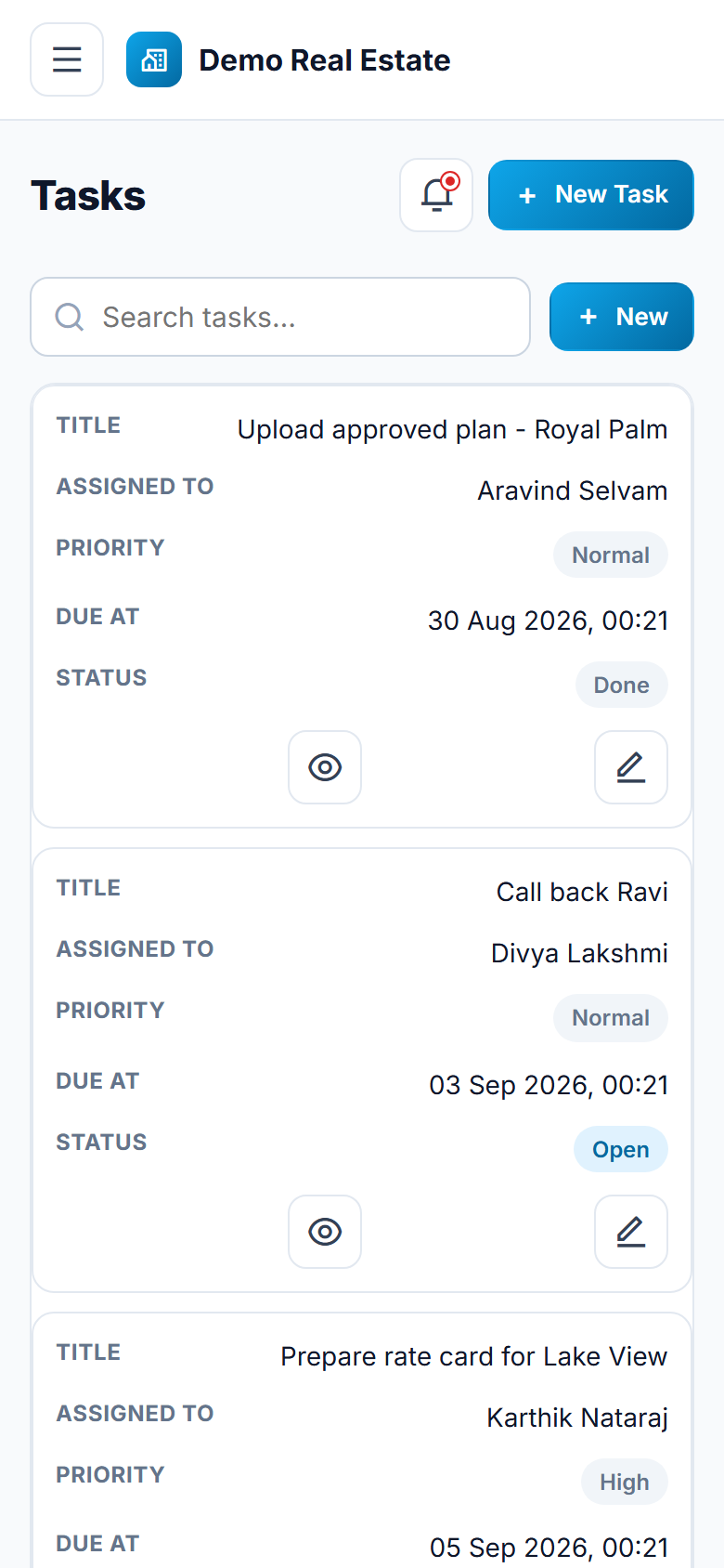 Real Estate Plot & Layout Sales CRM Software screenshot
