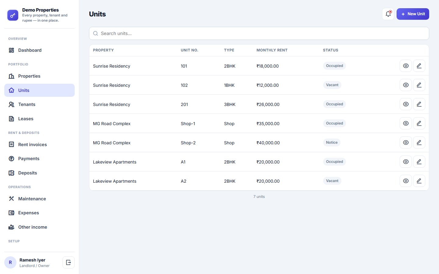 Landlord Rental Management screenshot