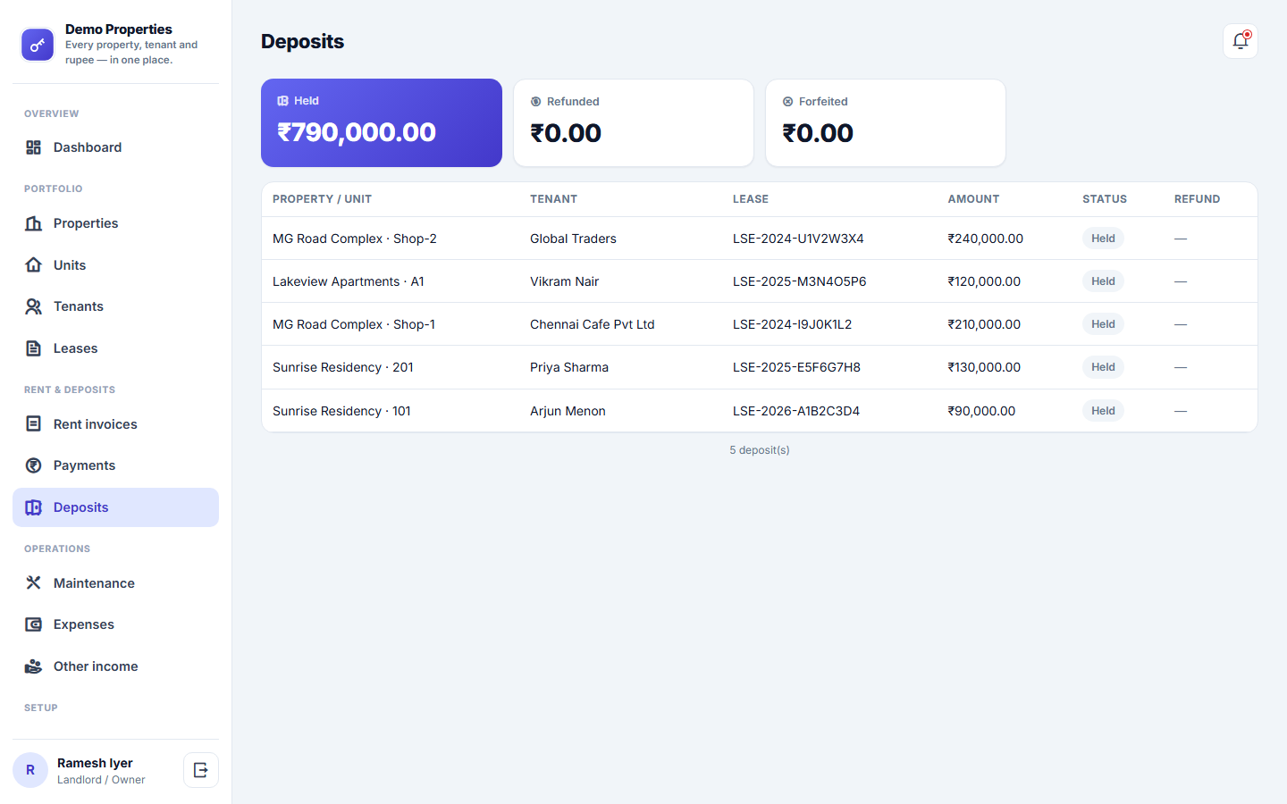 Landlord Rental Management screenshot
