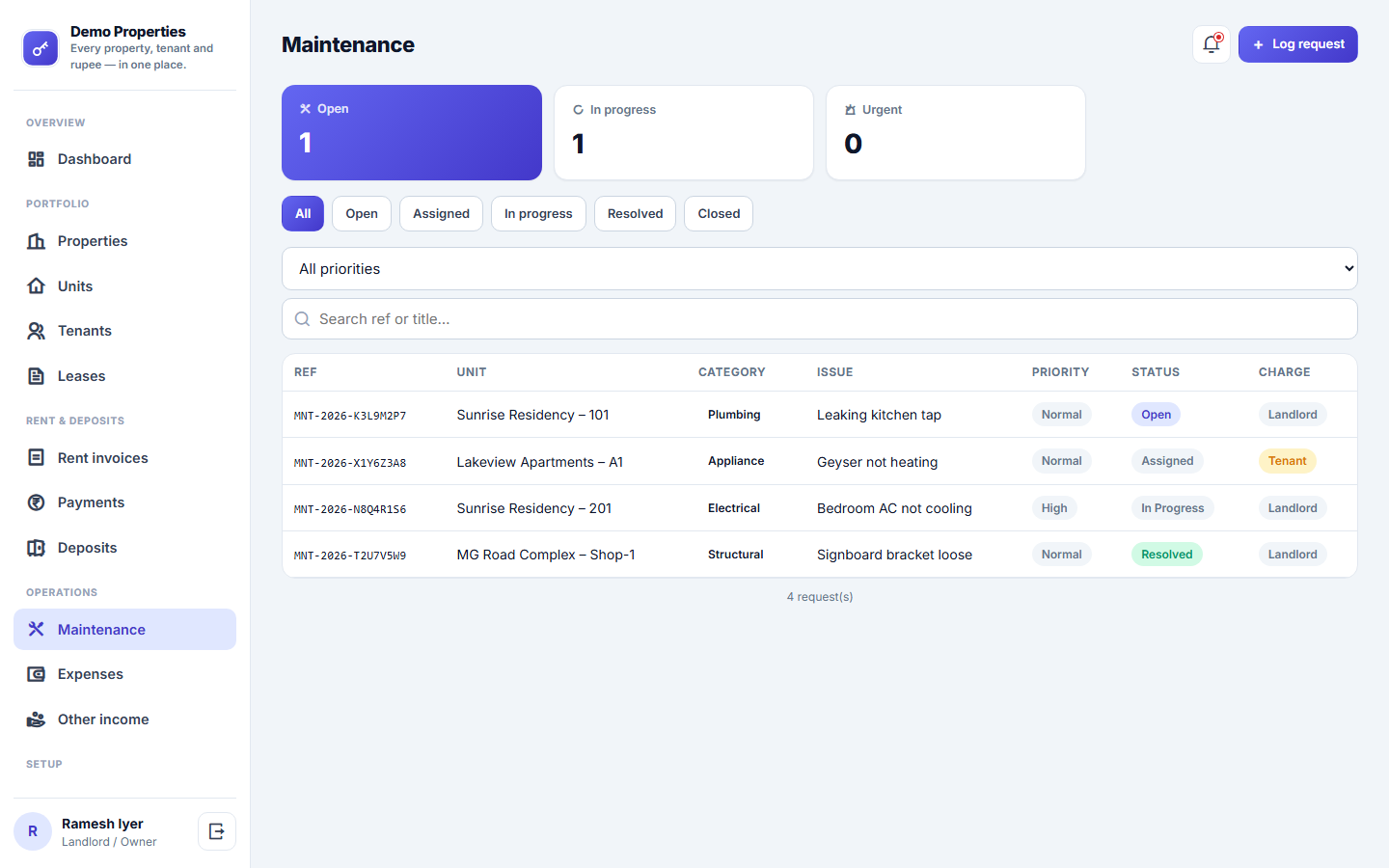 Landlord Rental Management screenshot