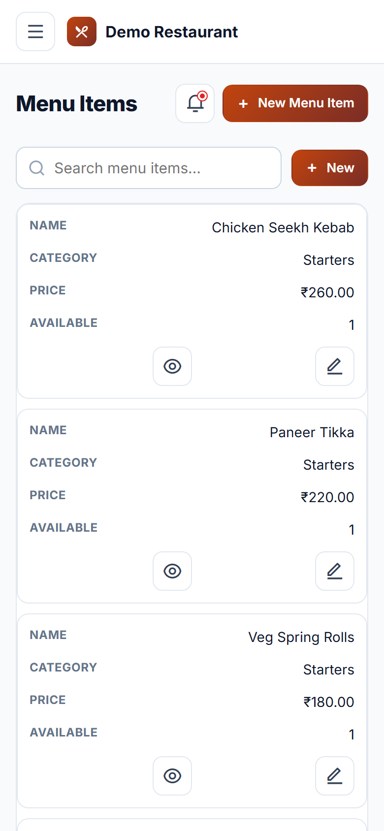 Restaurant Table Booking & Digital Menu Software screenshot