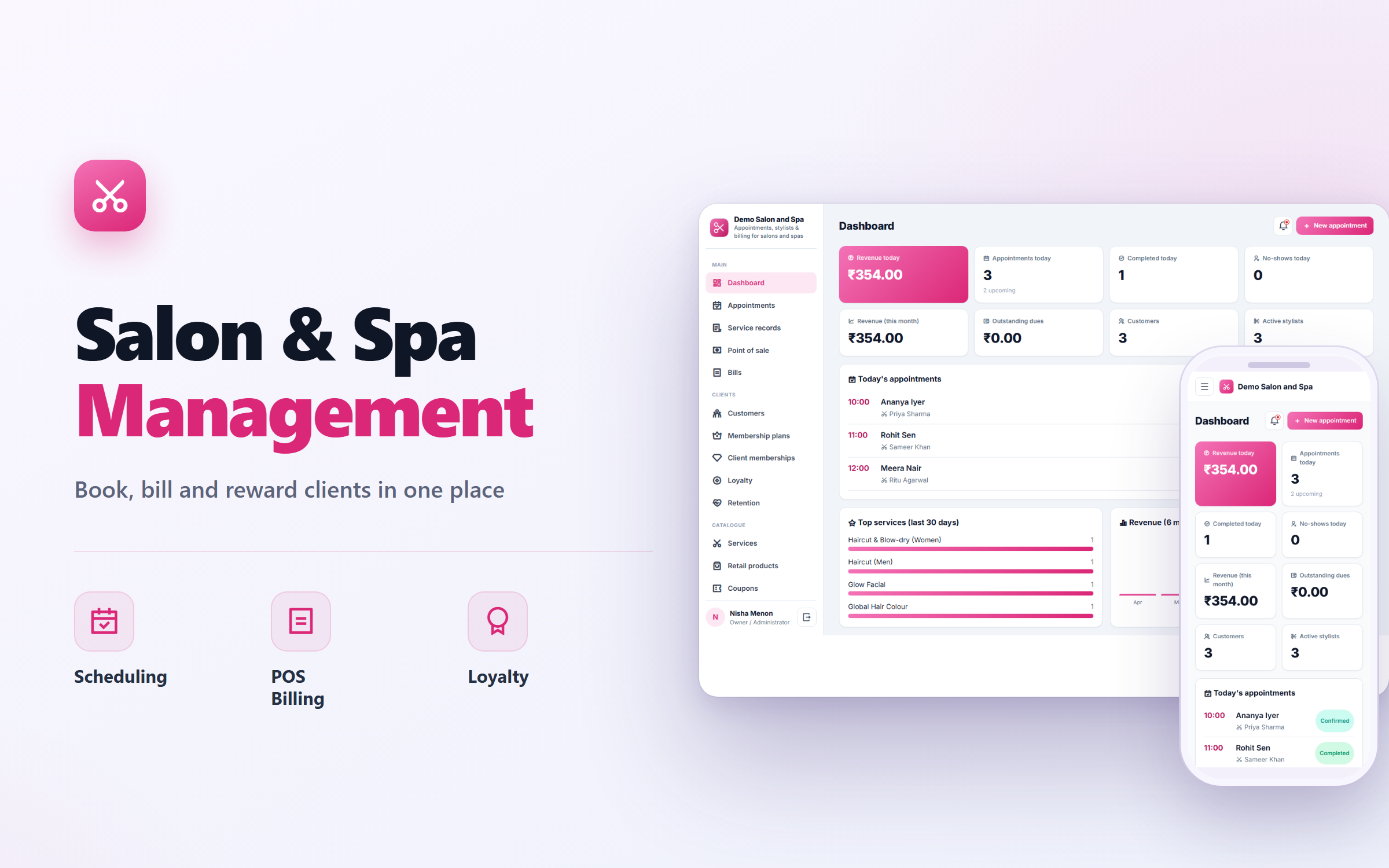 Salon and Spa Appointment and Management Software