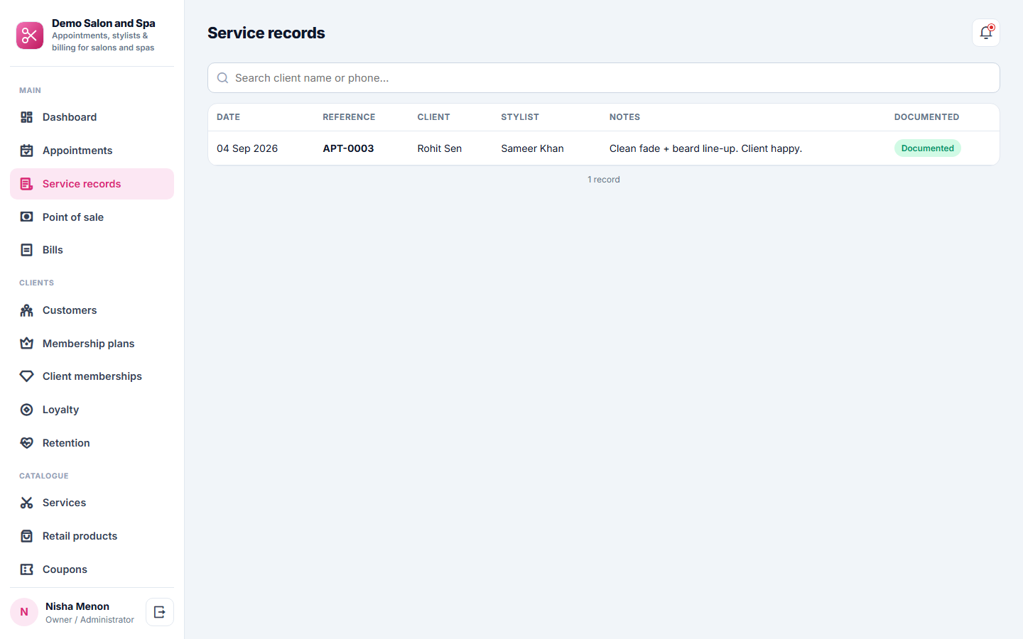 Salon and Spa Appointment and Management Software screenshot