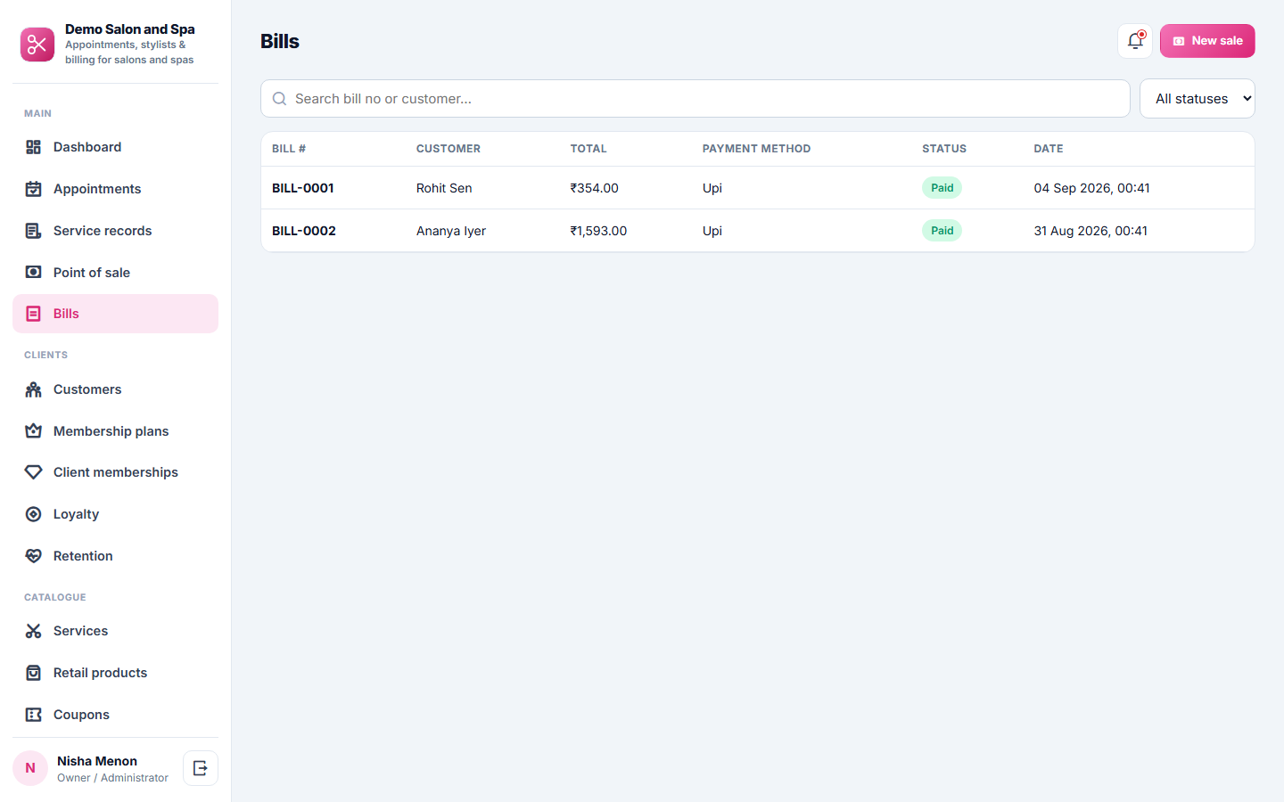 Salon and Spa Appointment and Management Software screenshot