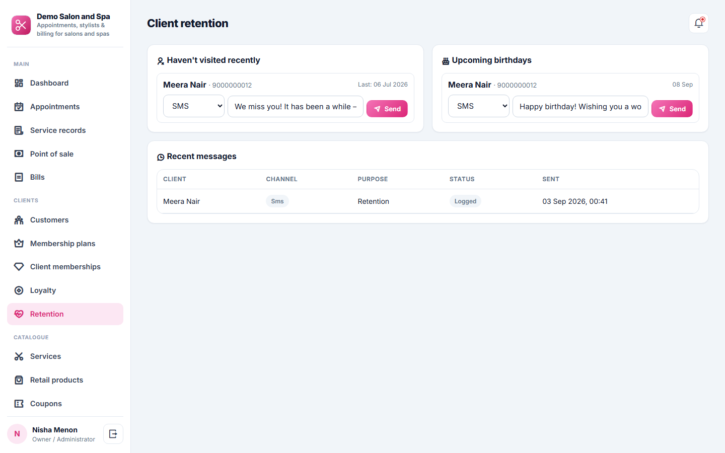 Salon and Spa Appointment and Management Software screenshot