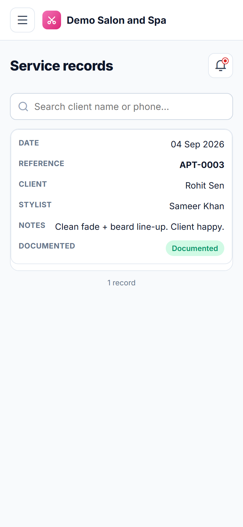 Salon and Spa Appointment and Management Software screenshot