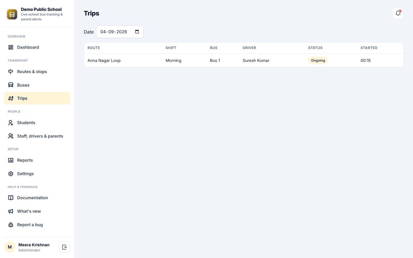 School Bus Tracking & Alert System screenshot