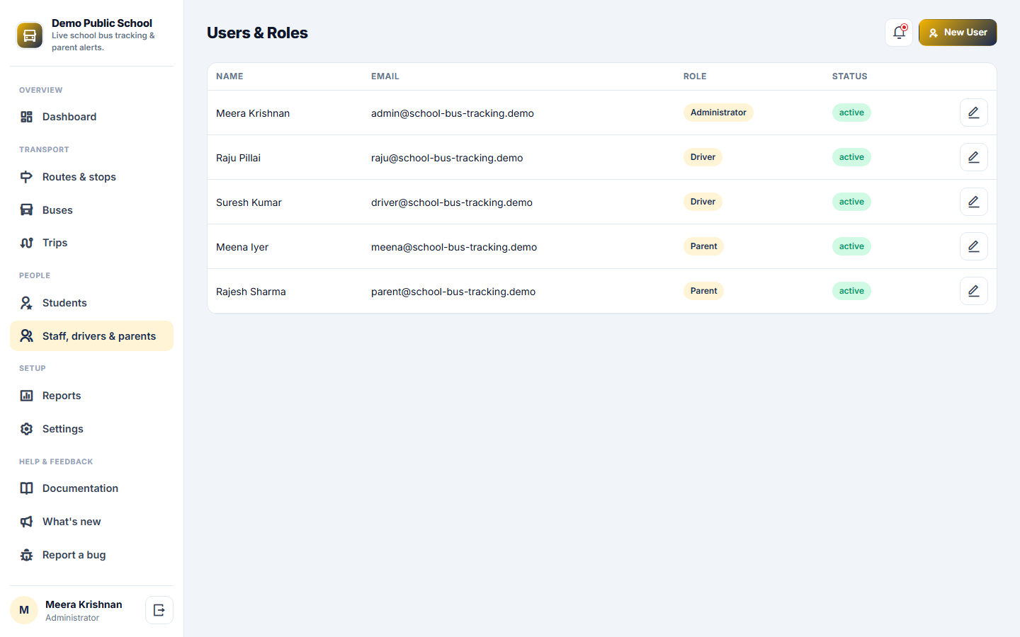 School Bus Tracking & Alert System screenshot