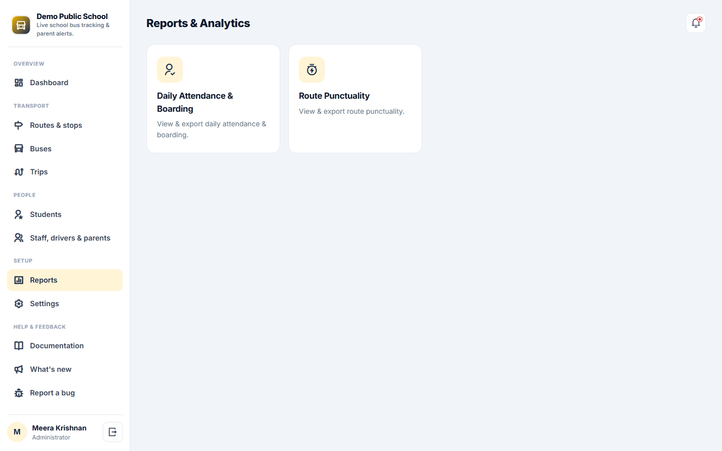 School Bus Tracking & Alert System screenshot
