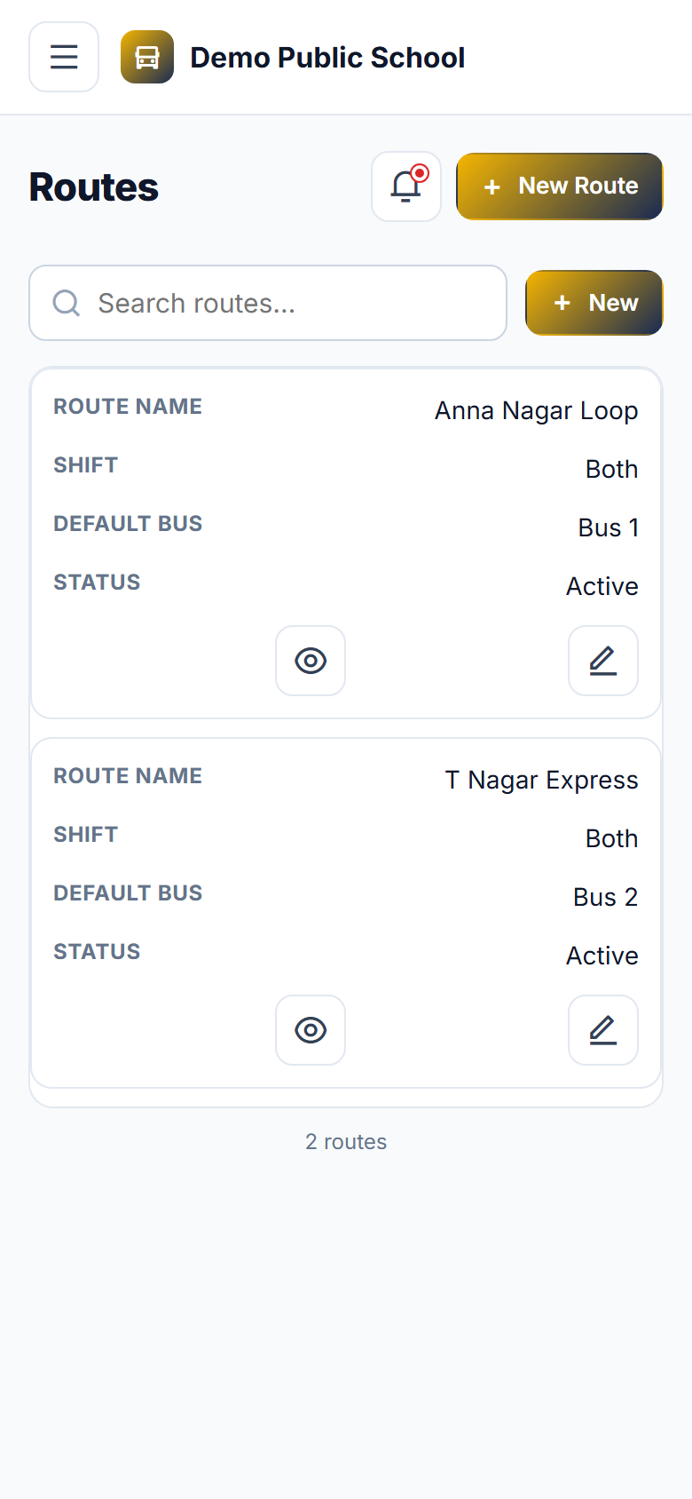 School Bus Tracking & Alert System screenshot