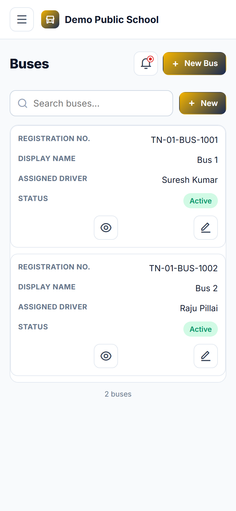 School Bus Tracking & Alert System screenshot