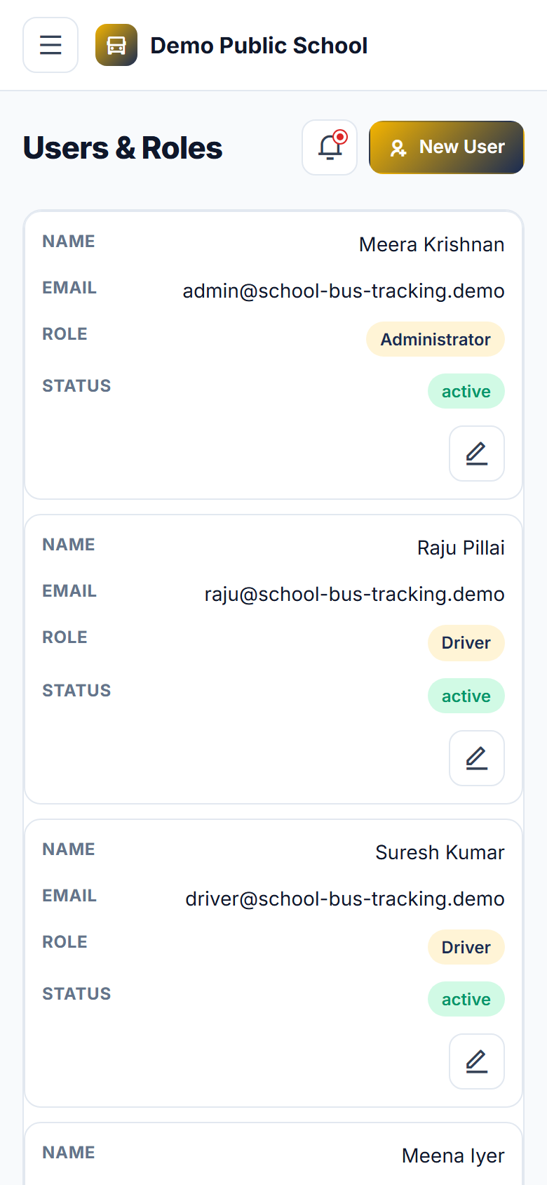 School Bus Tracking & Alert System screenshot