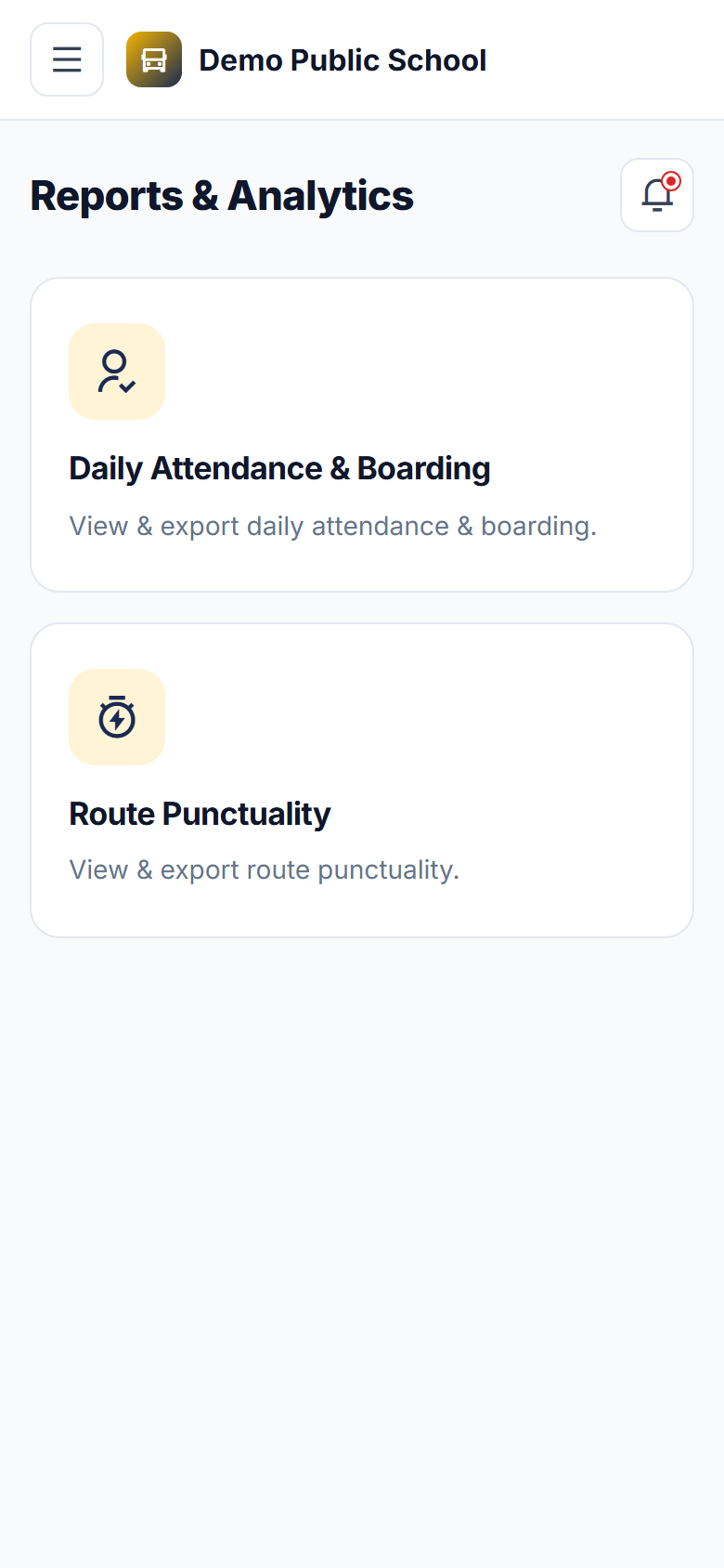 School Bus Tracking & Alert System screenshot