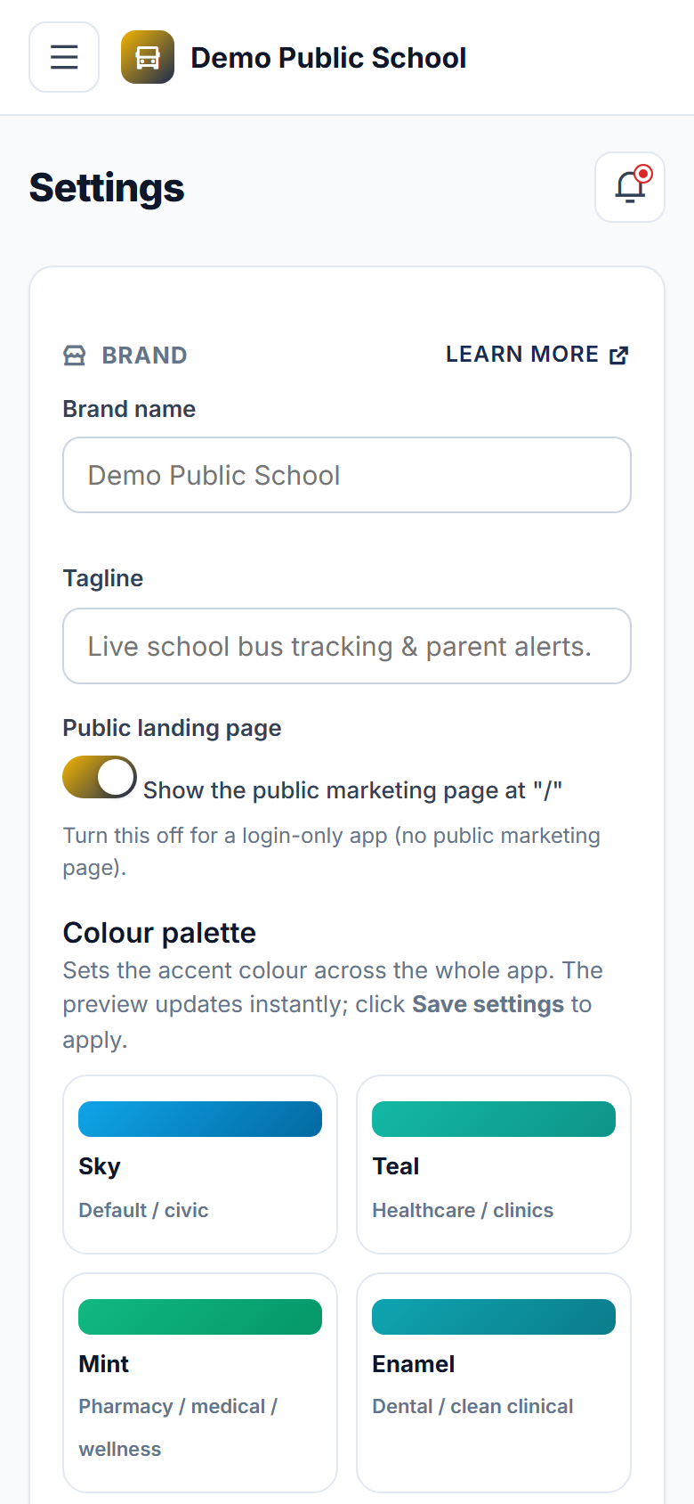 School Bus Tracking & Alert System screenshot