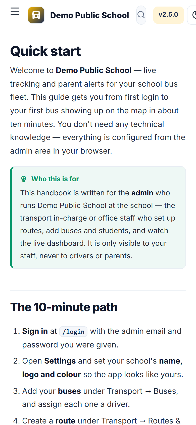 School Bus Tracking & Alert System screenshot