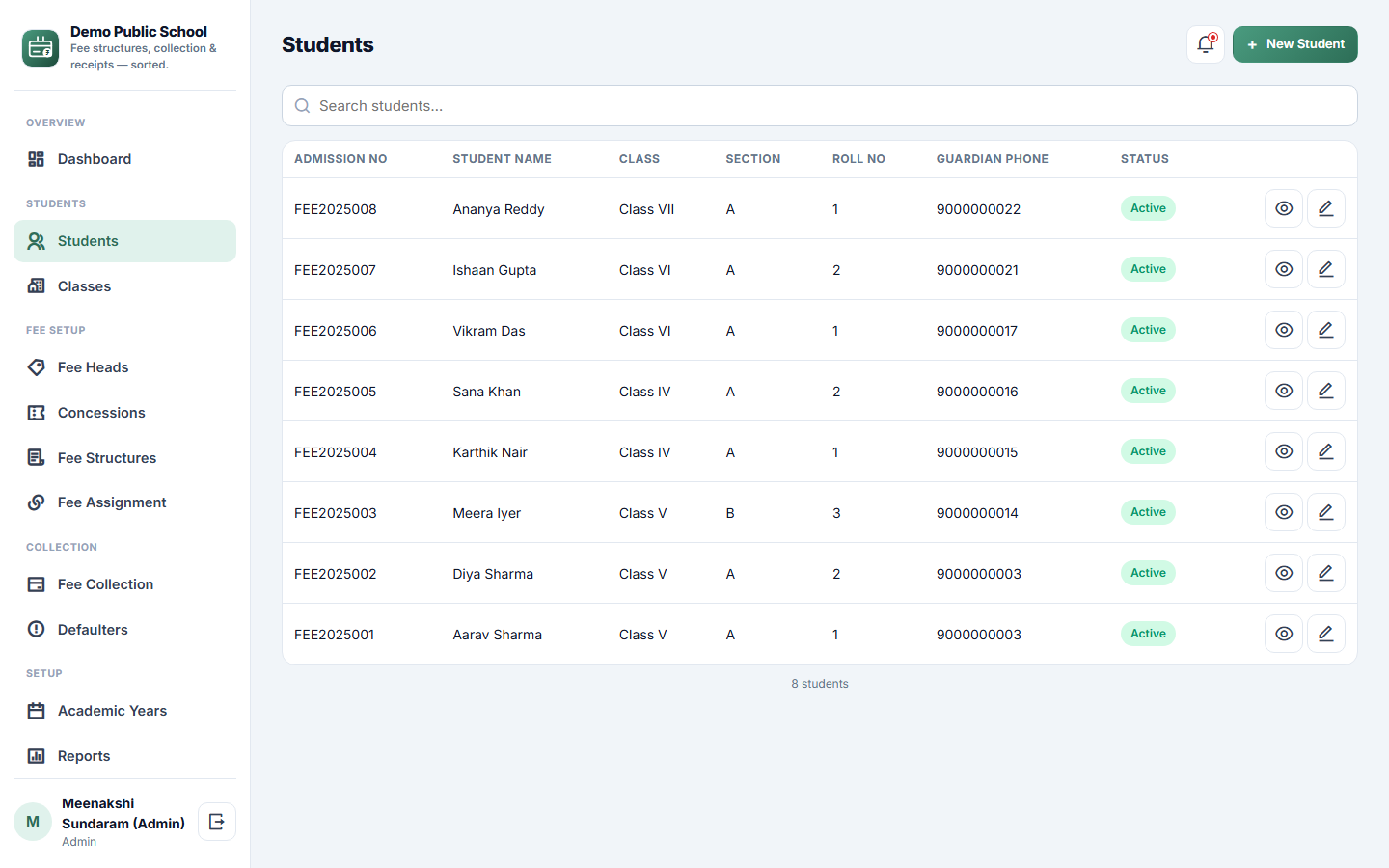 School Fee Management screenshot