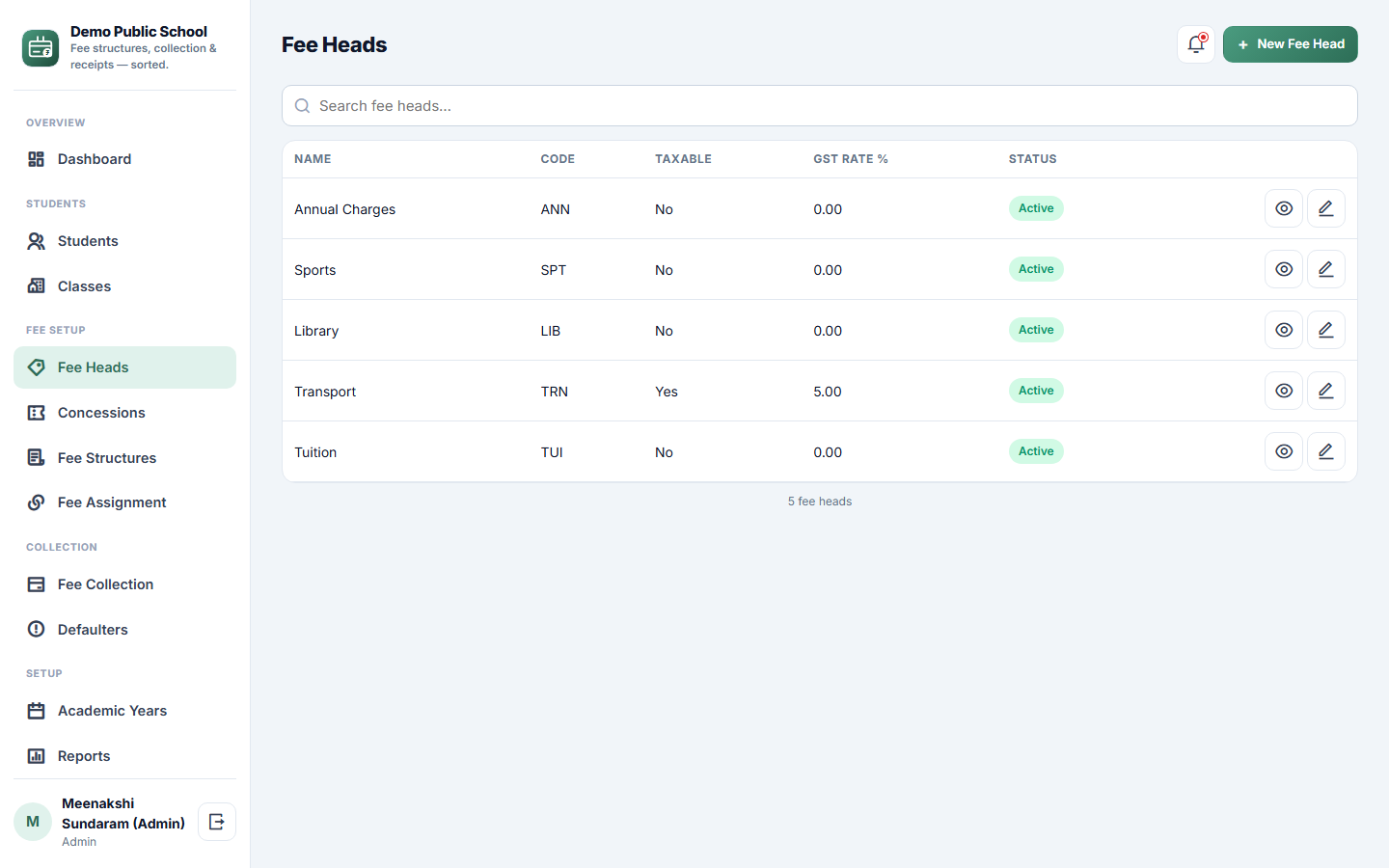 School Fee Management screenshot