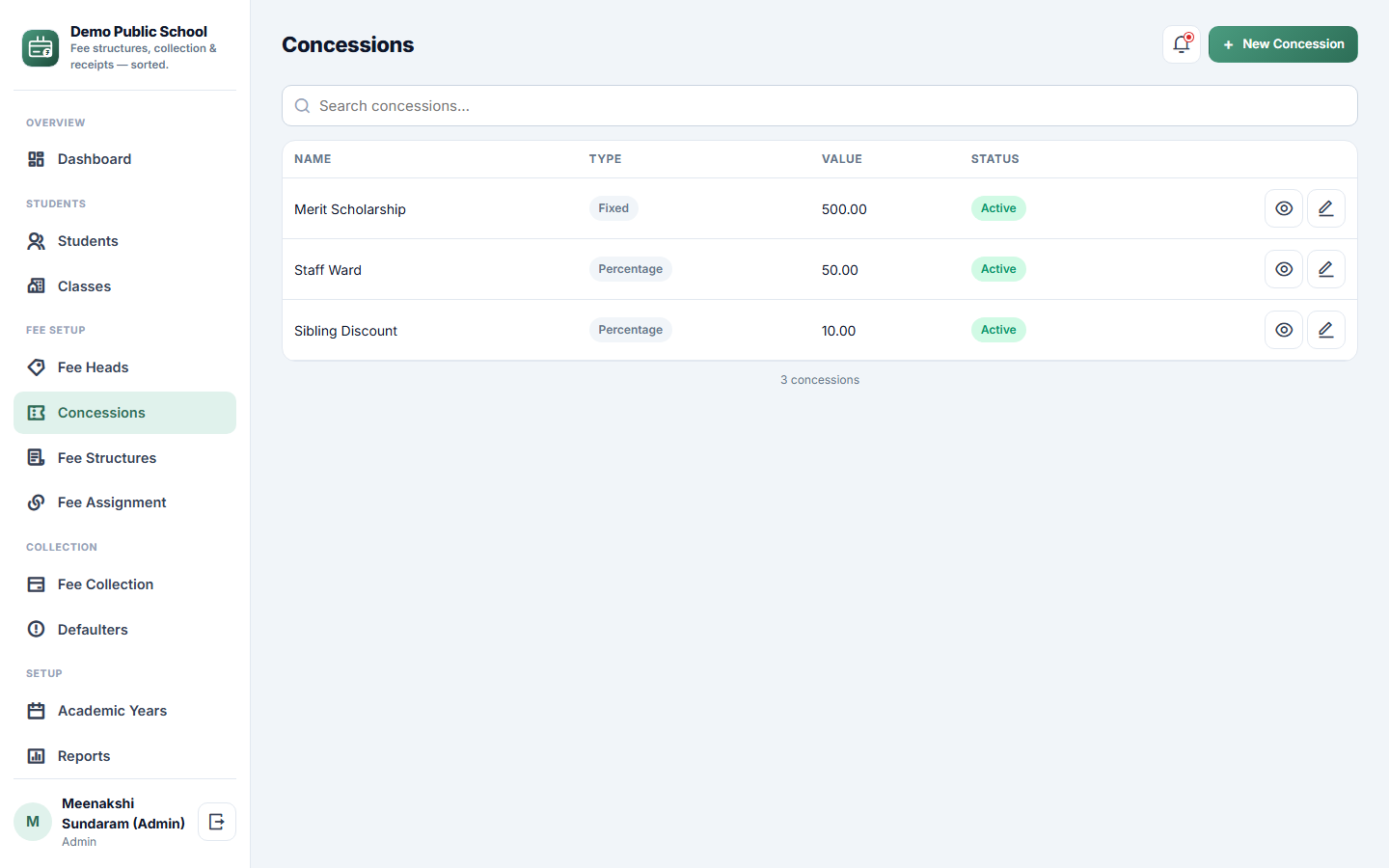 School Fee Management screenshot