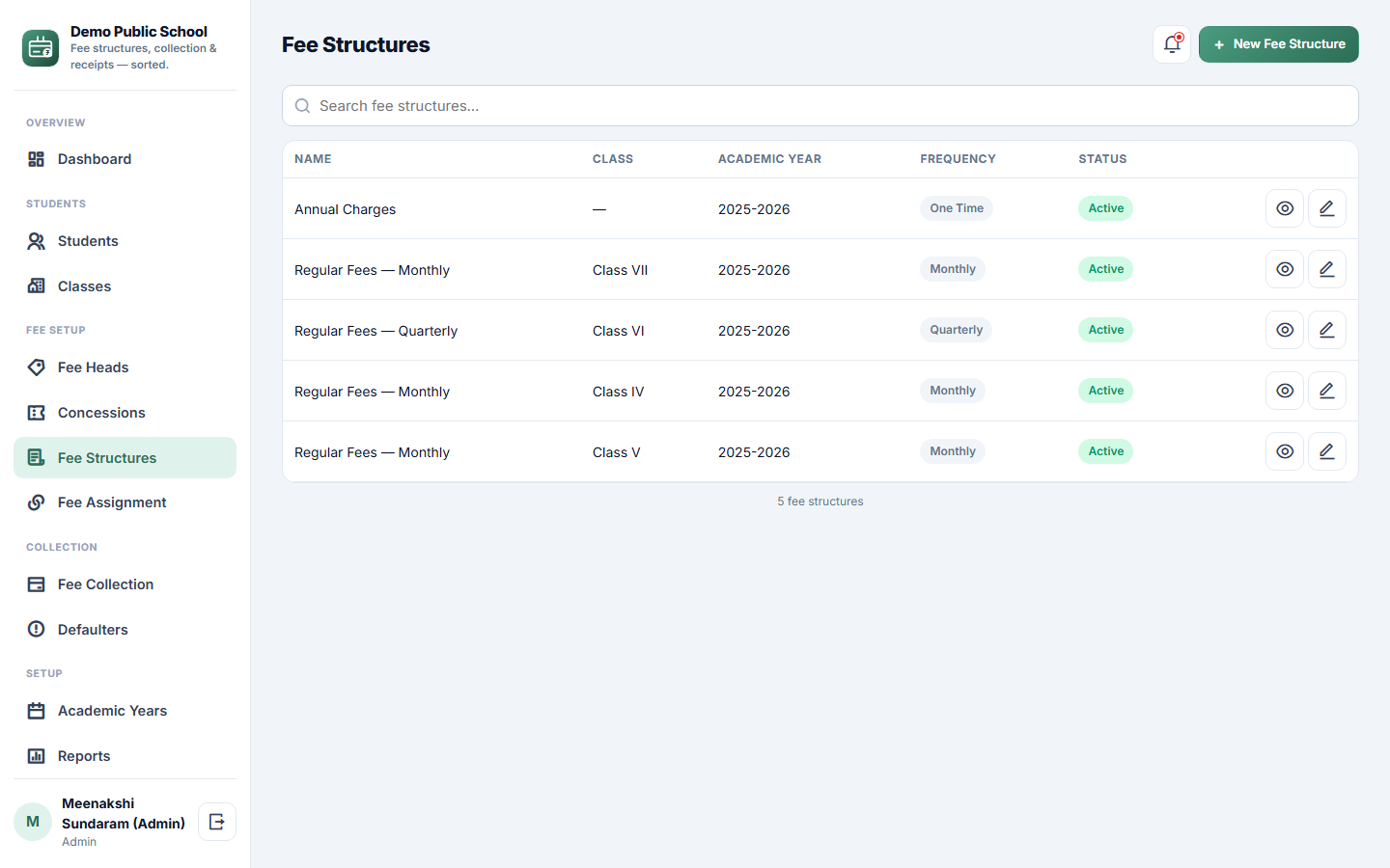 School Fee Management screenshot