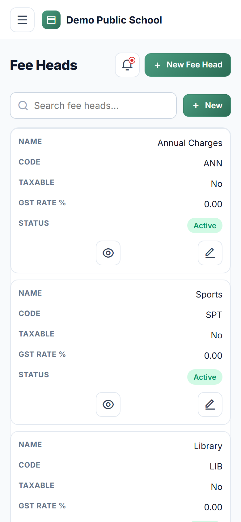 School Fee Management screenshot