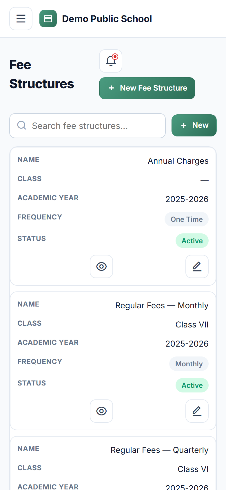 School Fee Management screenshot