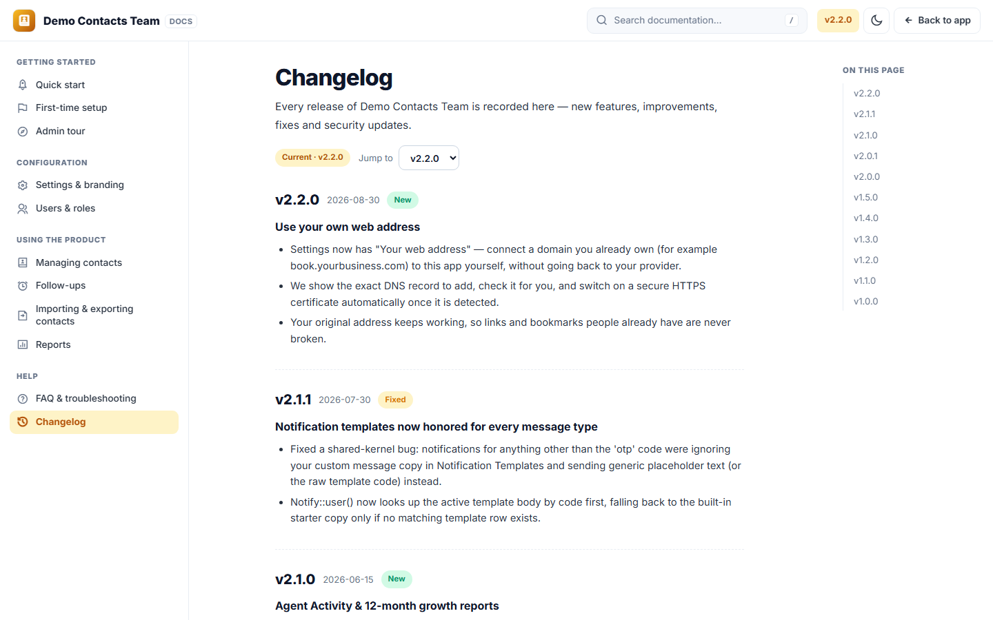 Shared Contact & Follow-up Management Software screenshot