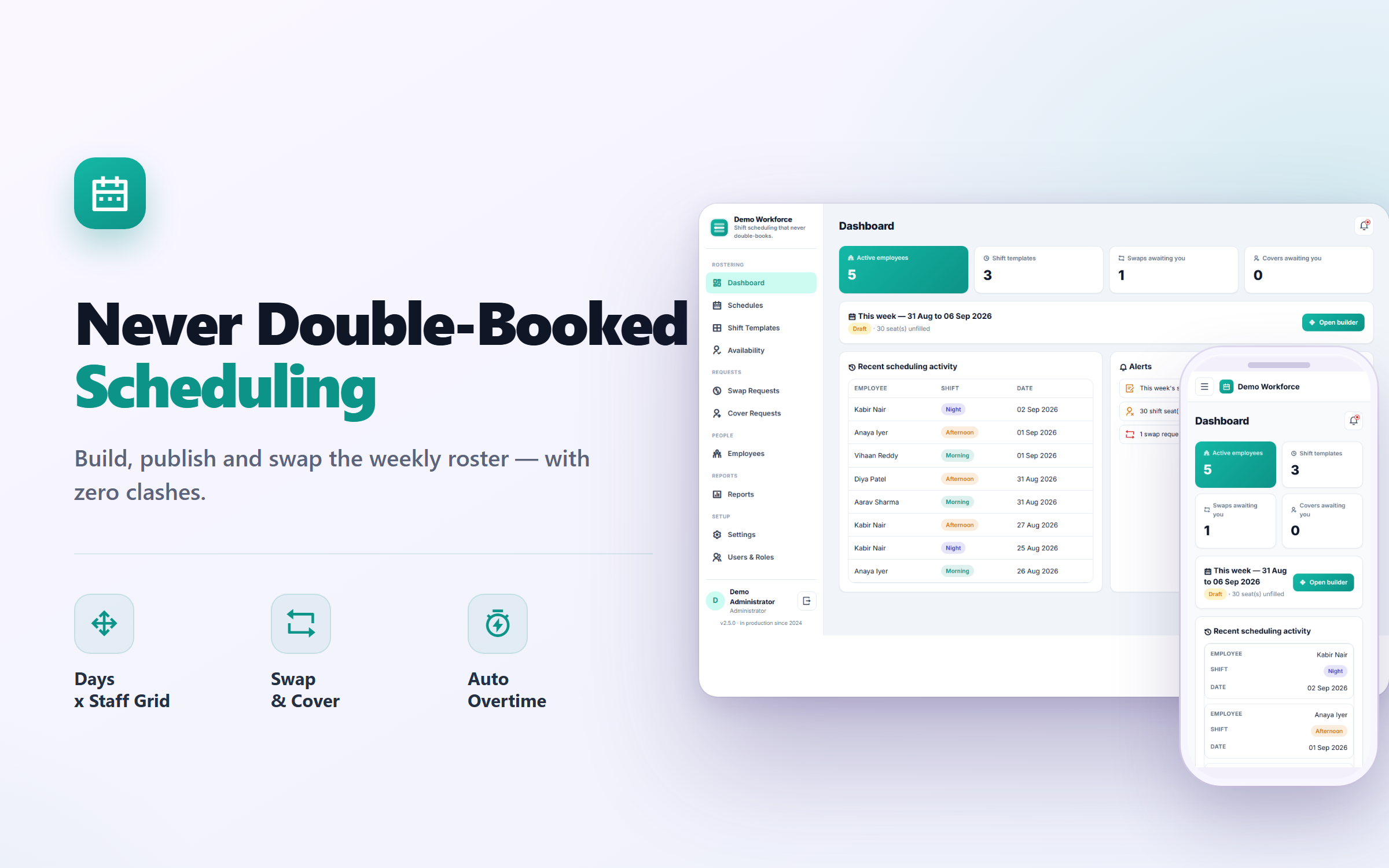 Staff Shift Scheduling Software