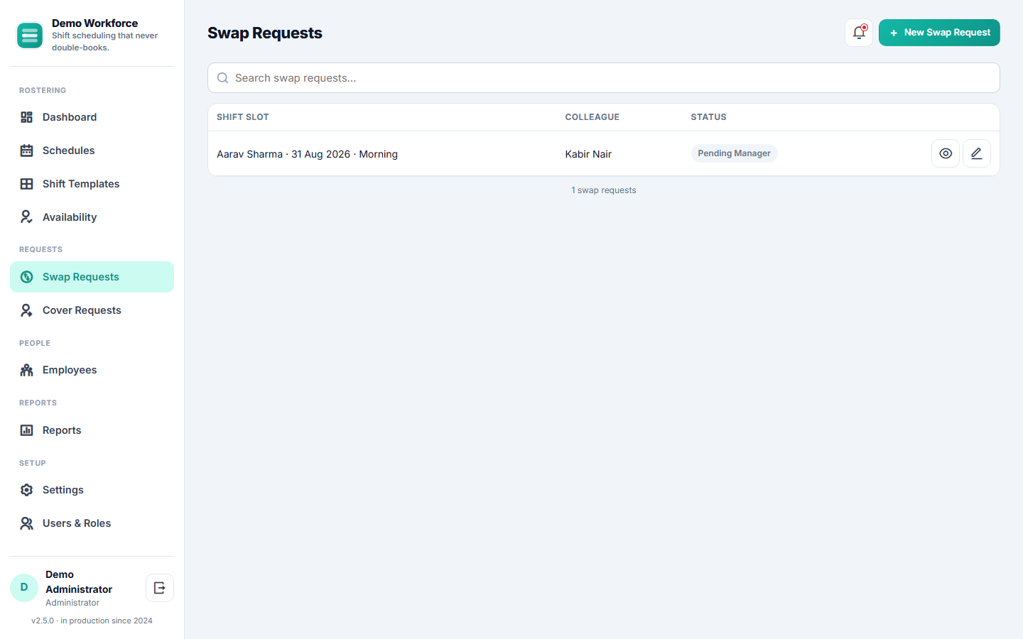 Staff Shift Scheduling Software screenshot